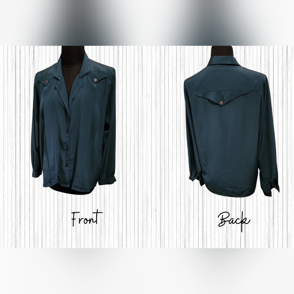 Vintage Green Blouse by Diana Charles - Picture 2 of 5